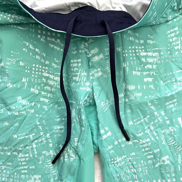 Lululemon Men Teal Abstract Print 9" THE Short Linerless Unlined Drawstring L - Picture 2 of 12